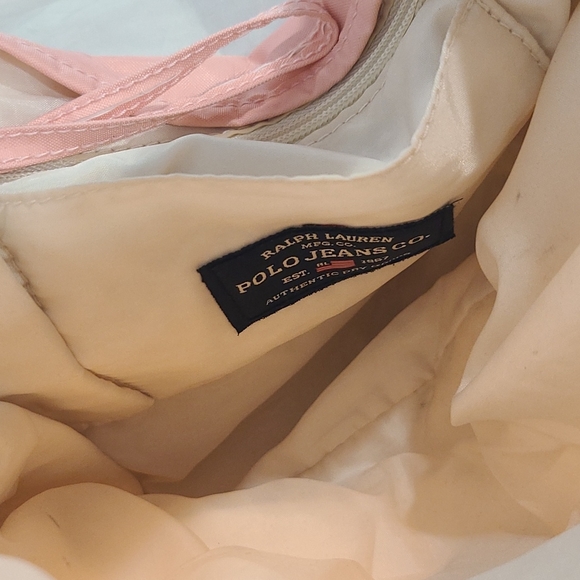 Y2K Ralph Lauren Polo Jeans Co. Pink nylon messenger tote bag - Picture 13 of 16